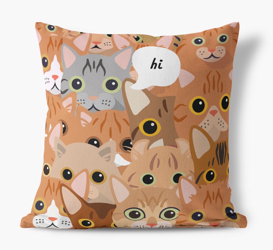 Hiding Cat: Personalised {breedCommonName} Canvas Cushion