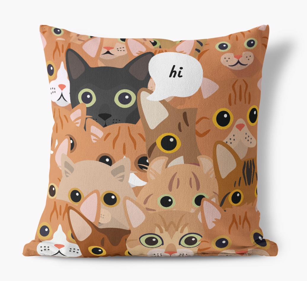 Hiding Cat: Personalised {breedCommonName} Canvas Cushion
