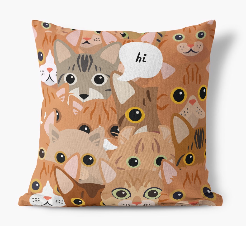 Hiding Cat: Personalised {breedCommonName} Canvas Cushion