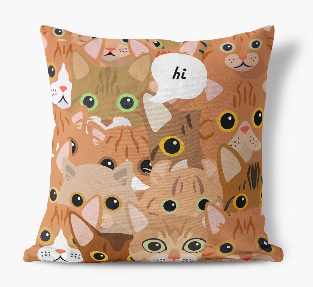 Hiding Cat: Personalised {breedCommonName} Canvas Cushion