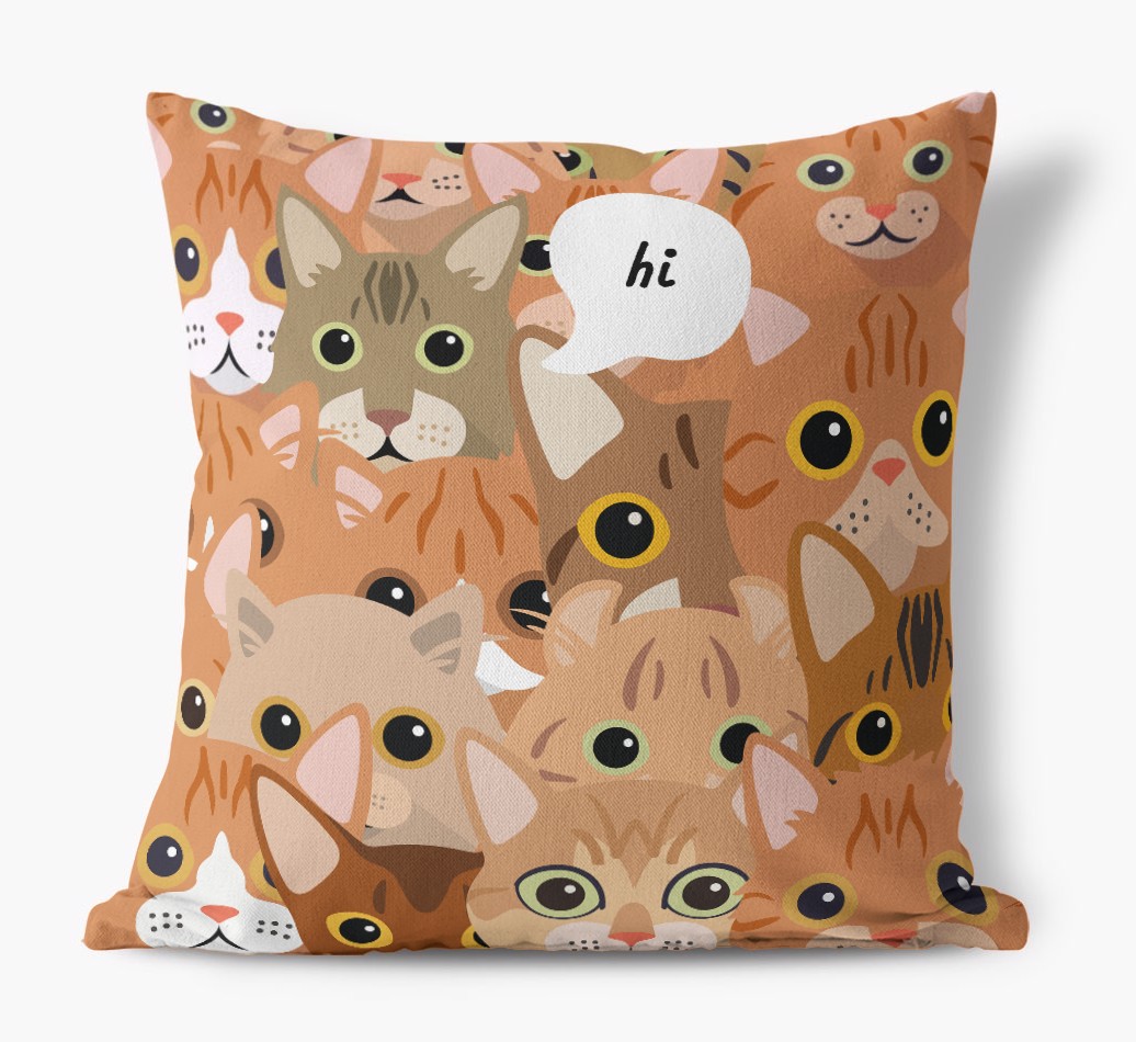 Hiding Cat: Personalised {breedCommonName} Canvas Cushion