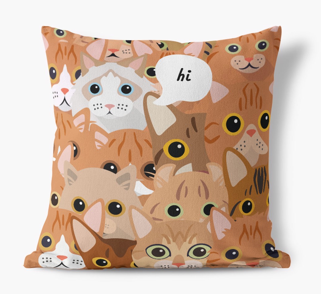 Hiding Cat: Personalised {breedCommonName} Canvas Cushion