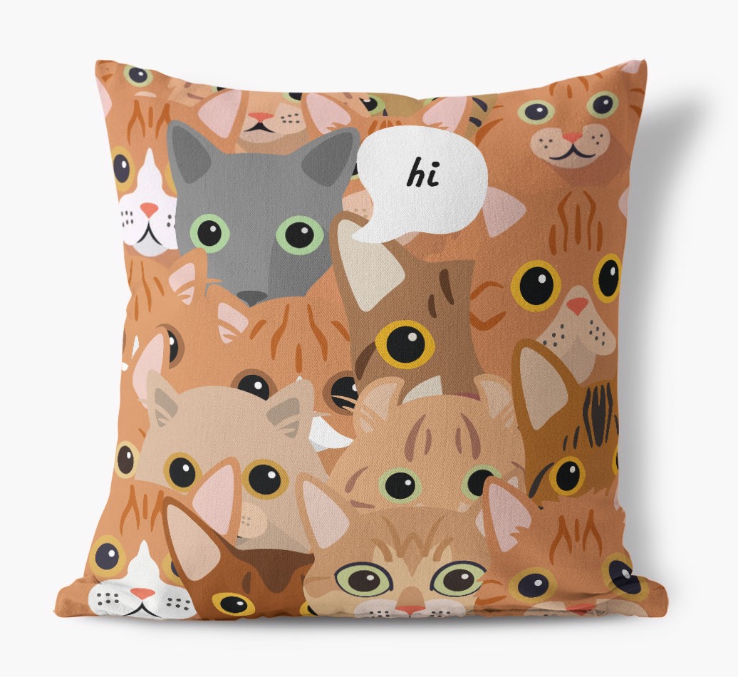 Hiding Cat: Personalised {breedCommonName} Canvas Cushion