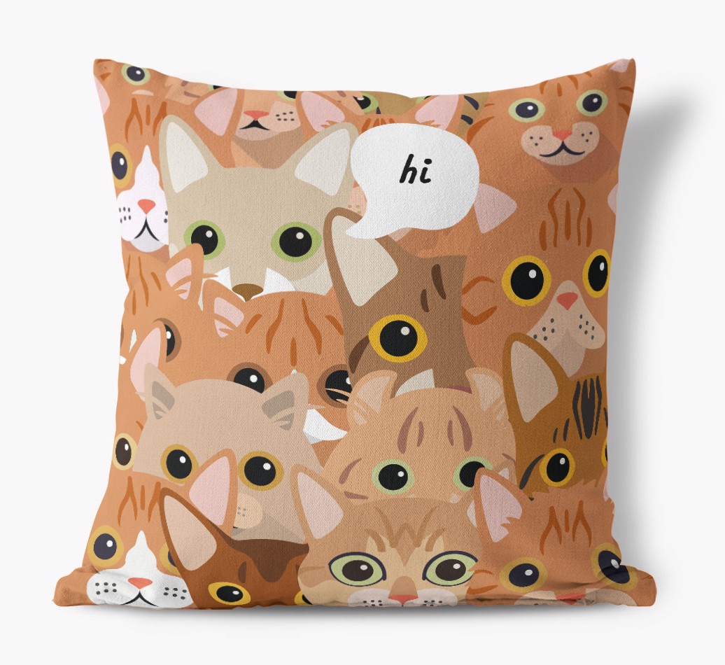 Hiding Cat: Personalised {breedCommonName} Canvas Cushion