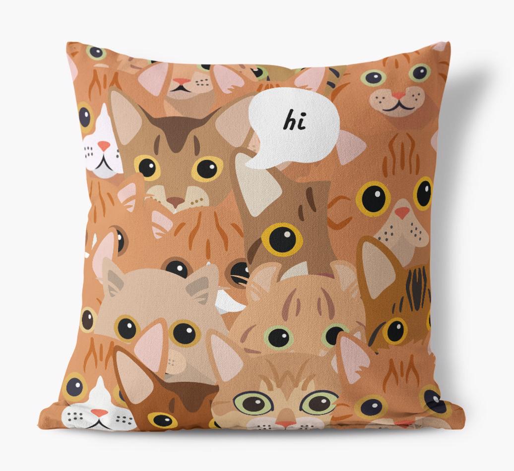Hiding Cat: Personalized {breedCommonName} Canvas Pillow