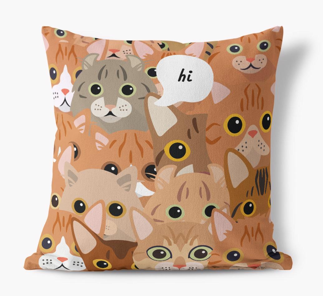 Hiding Cat: Personalized {breedCommonName} Canvas Pillow