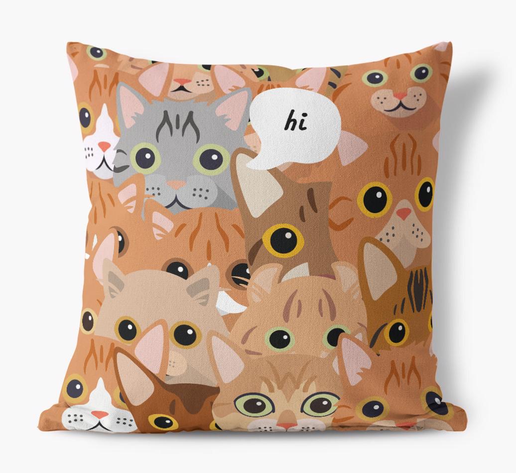 Hiding Cat: Personalized {breedCommonName} Canvas Pillow