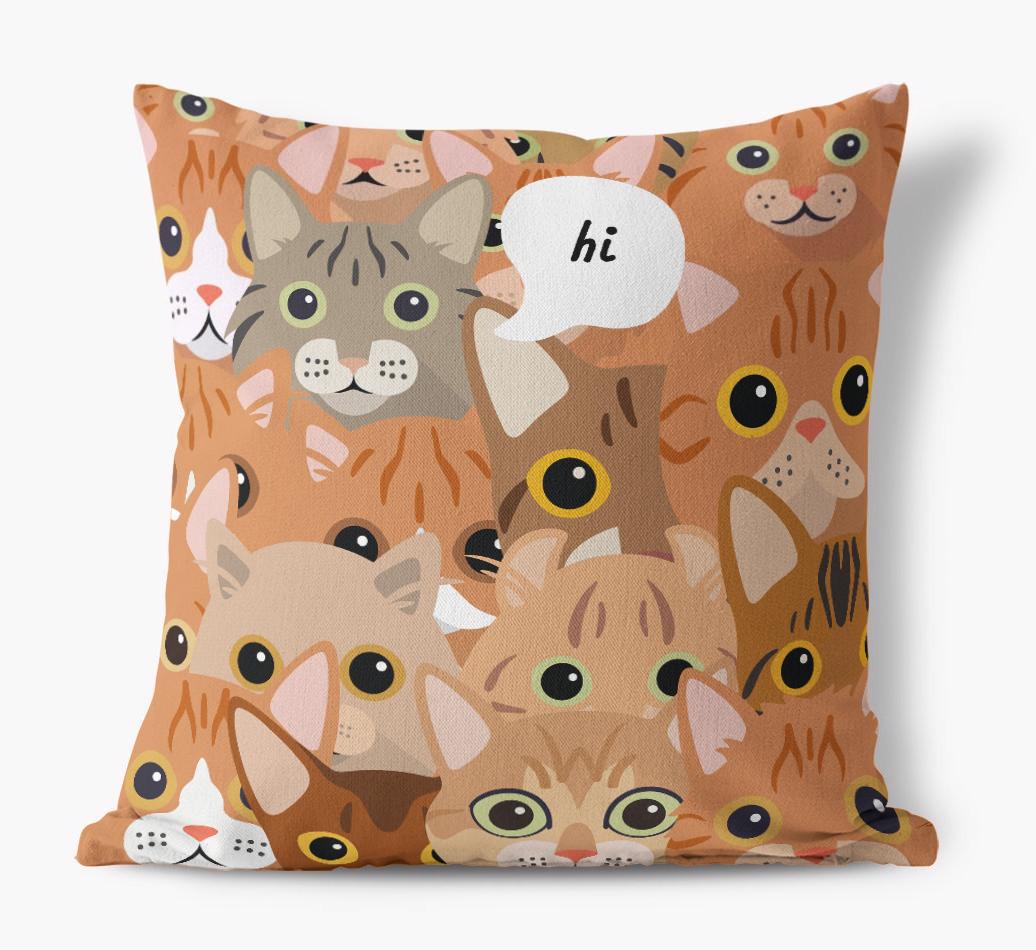 Hiding Cat: Personalized {breedCommonName} Canvas Pillow