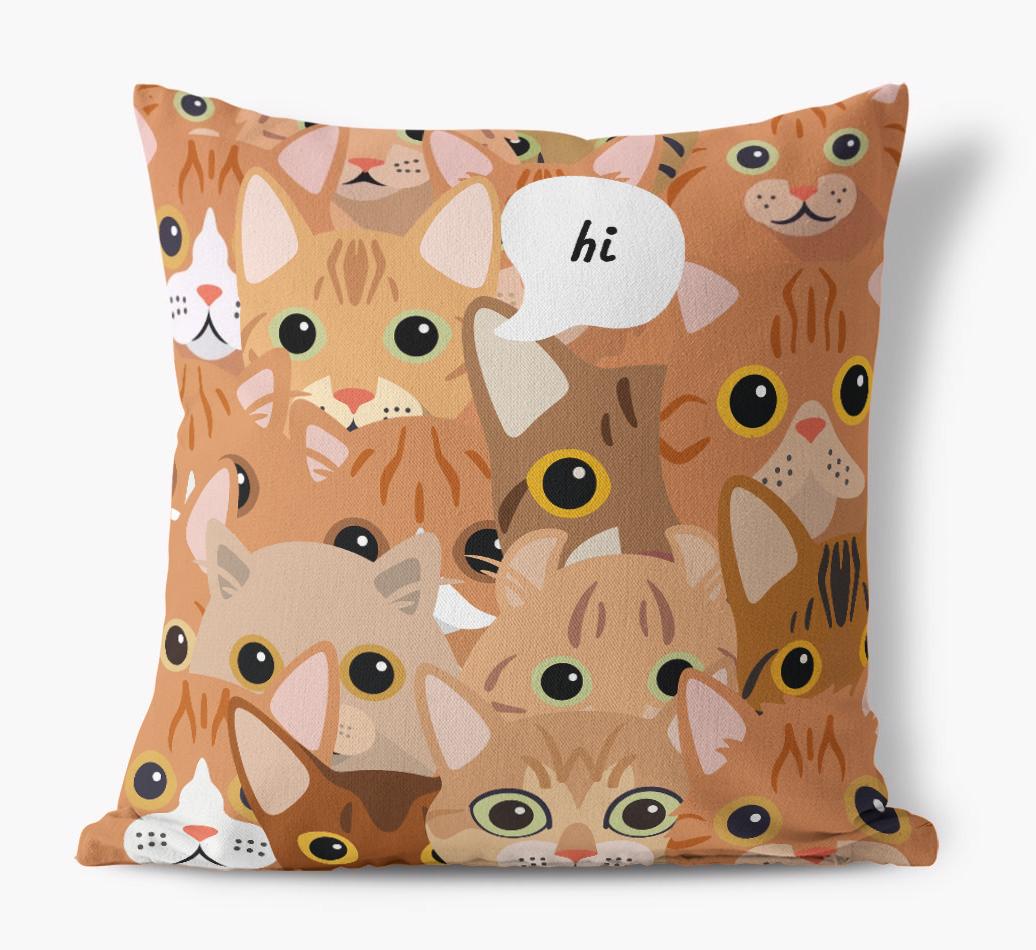 Hiding Cat: Personalized {breedCommonName} Canvas Pillow