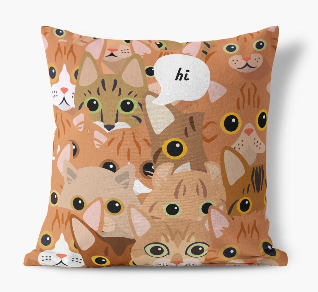 Hiding Cat: Personalized {breedCommonName} Canvas Pillow