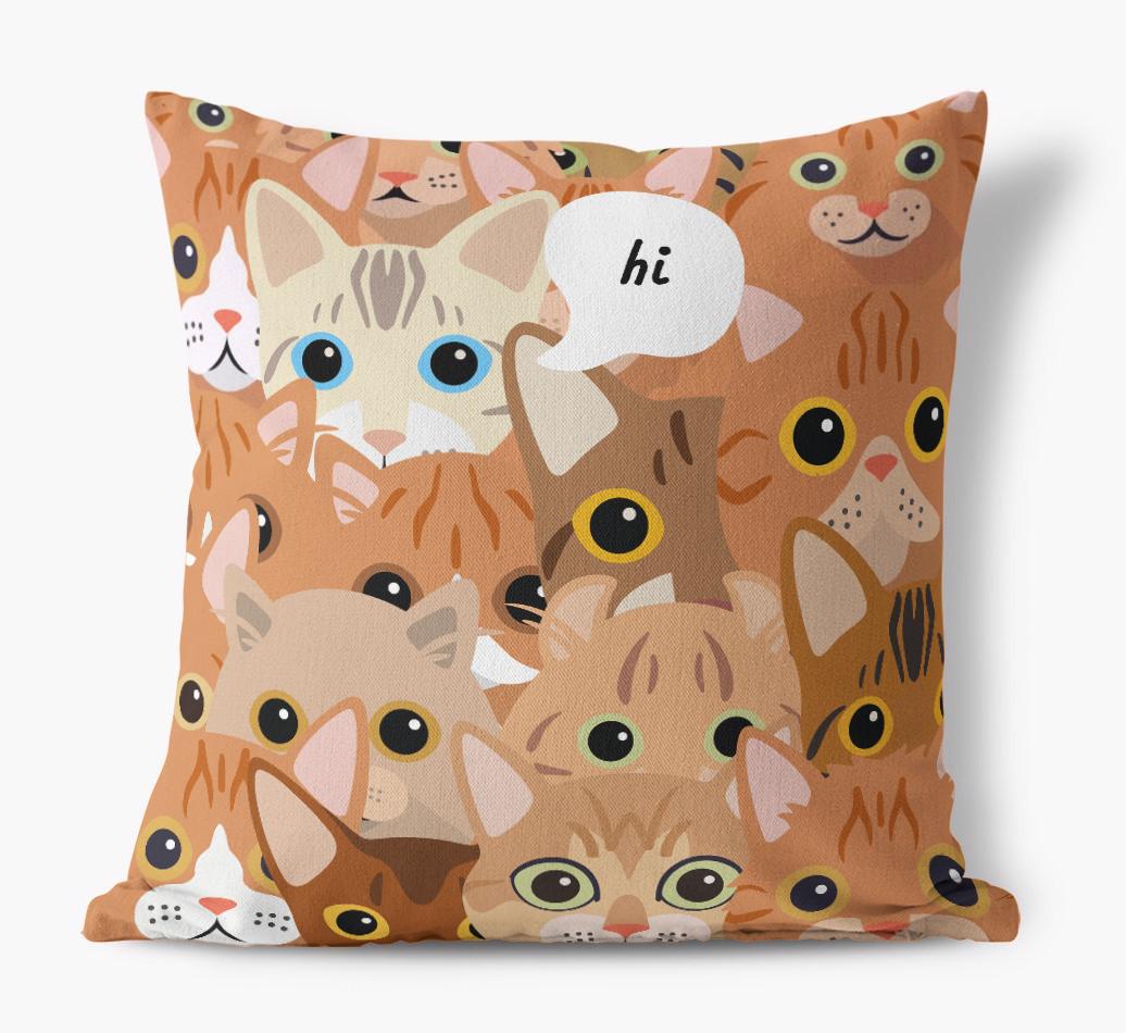 Hiding Cat: Personalized {breedCommonName} Canvas Pillow