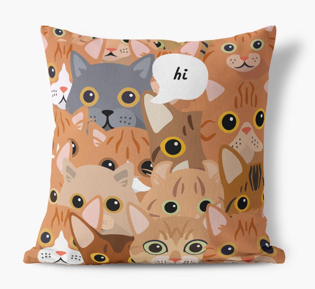 Hiding Cat: Personalized {breedCommonName} Canvas Pillow