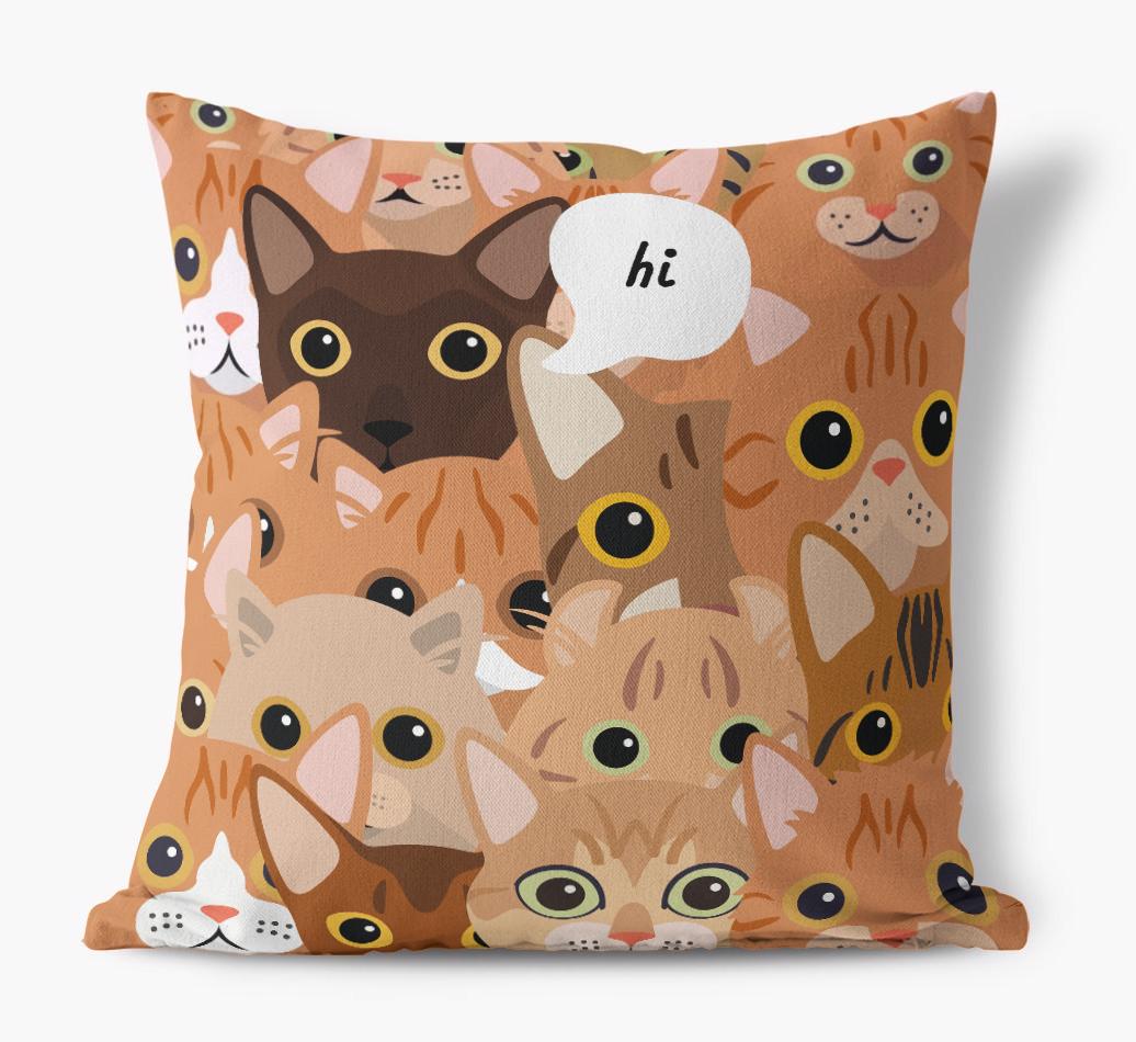Hiding Cat: Personalized {breedCommonName} Canvas Pillow