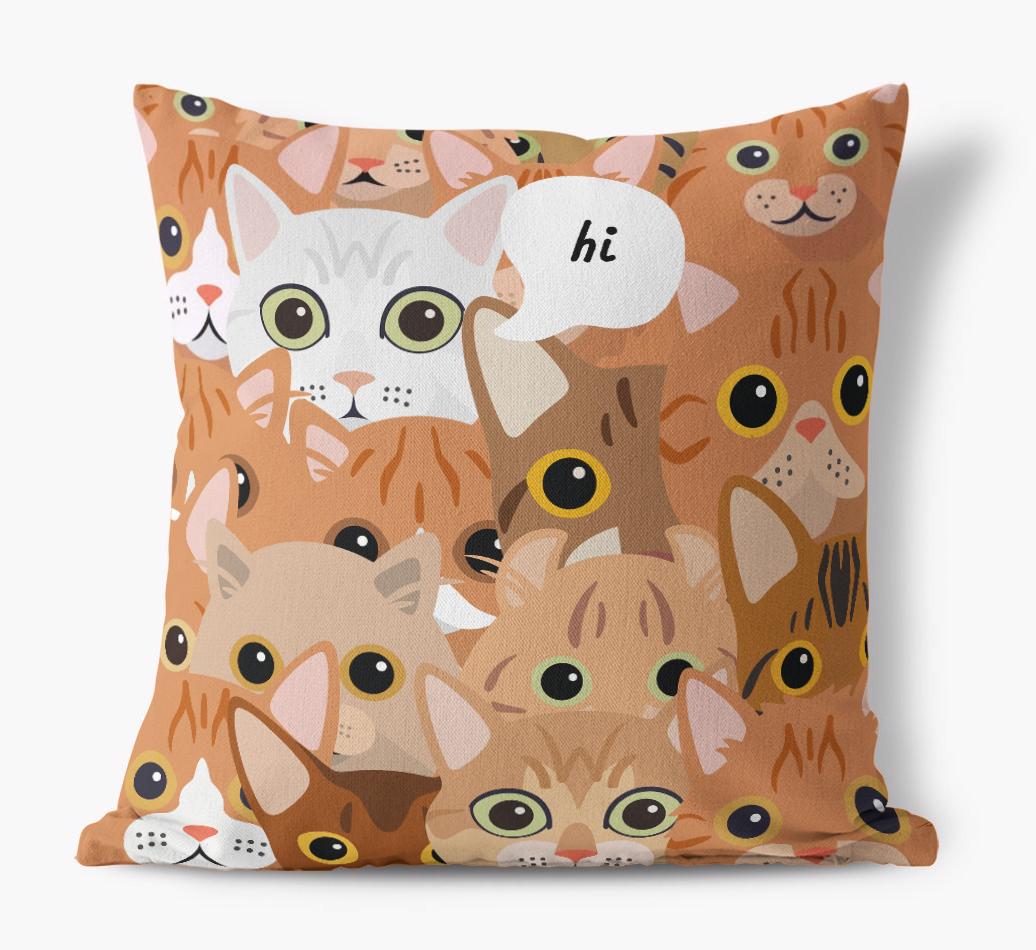 Hiding Cat: Personalized {breedCommonName} Canvas Pillow