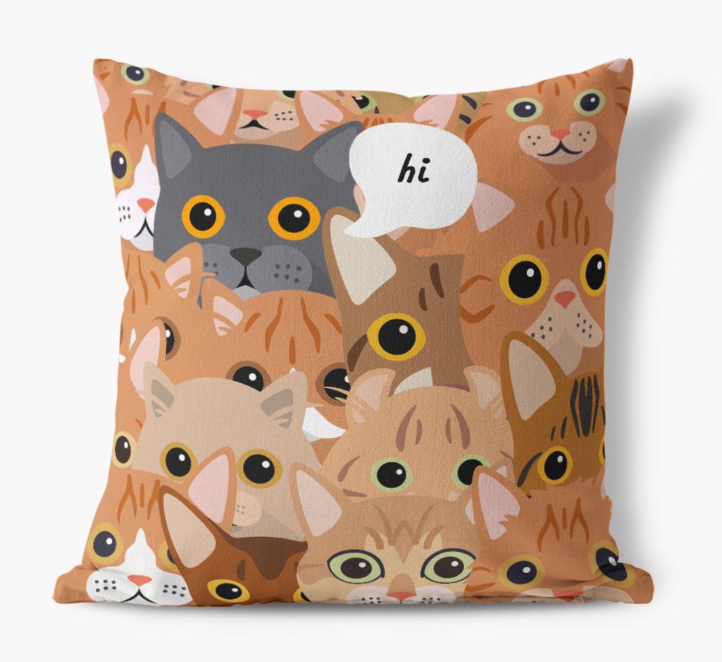 Hiding Cat: Personalized {breedCommonName} Canvas Pillow