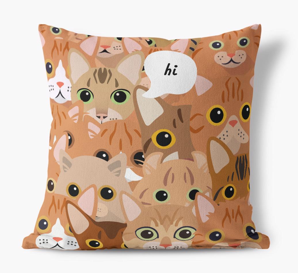 Hiding Cat: Personalized {breedCommonName} Canvas Pillow