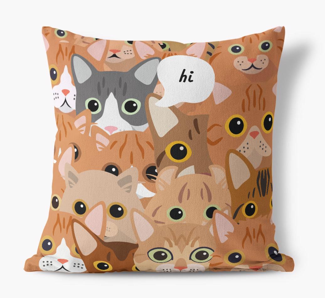 Hiding Cat: Personalized {breedCommonName} Canvas Pillow