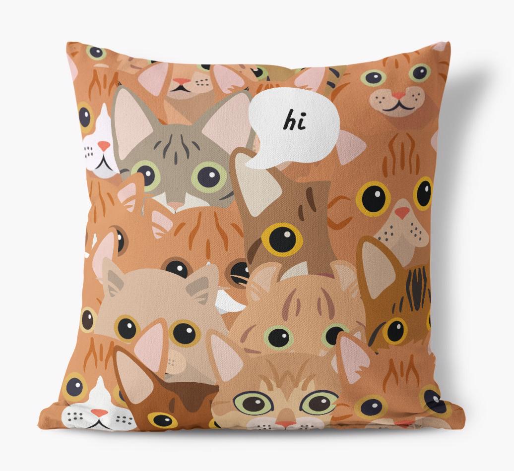 Hiding Cat: Personalized {breedCommonName} Canvas Pillow