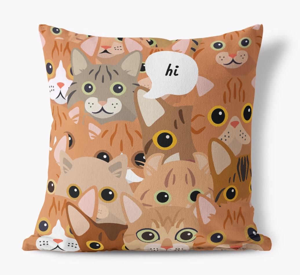 Hiding Cat: Personalized {breedCommonName} Canvas Pillow