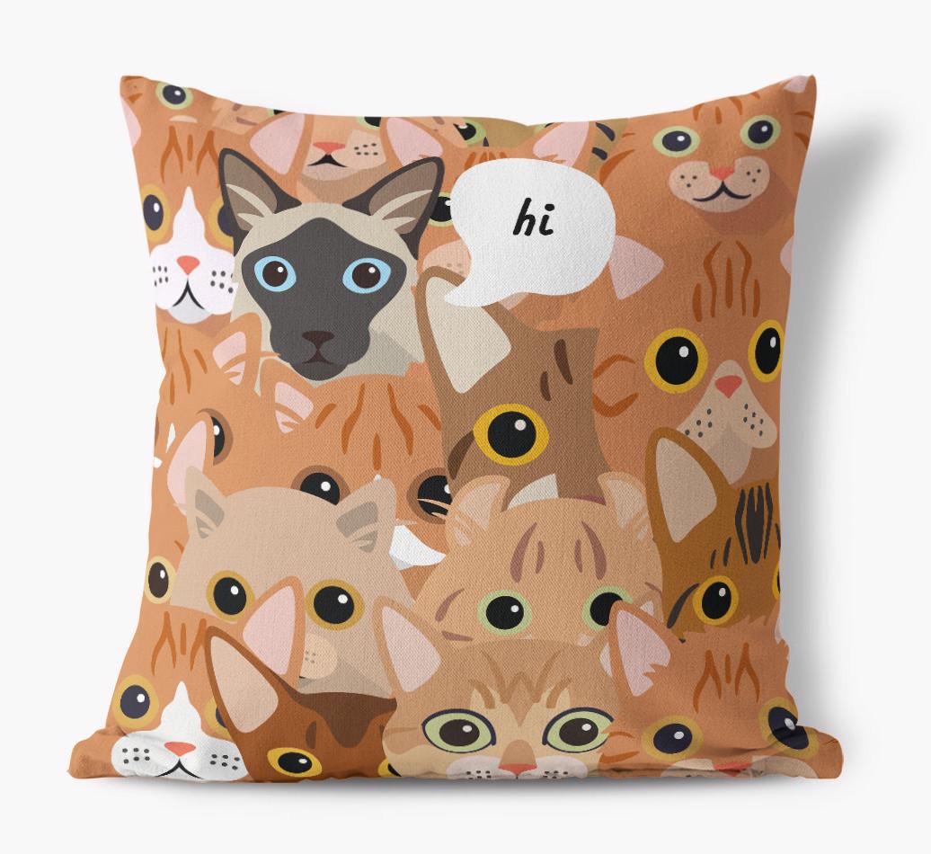 Hiding Cat: Personalized {breedCommonName} Canvas Pillow