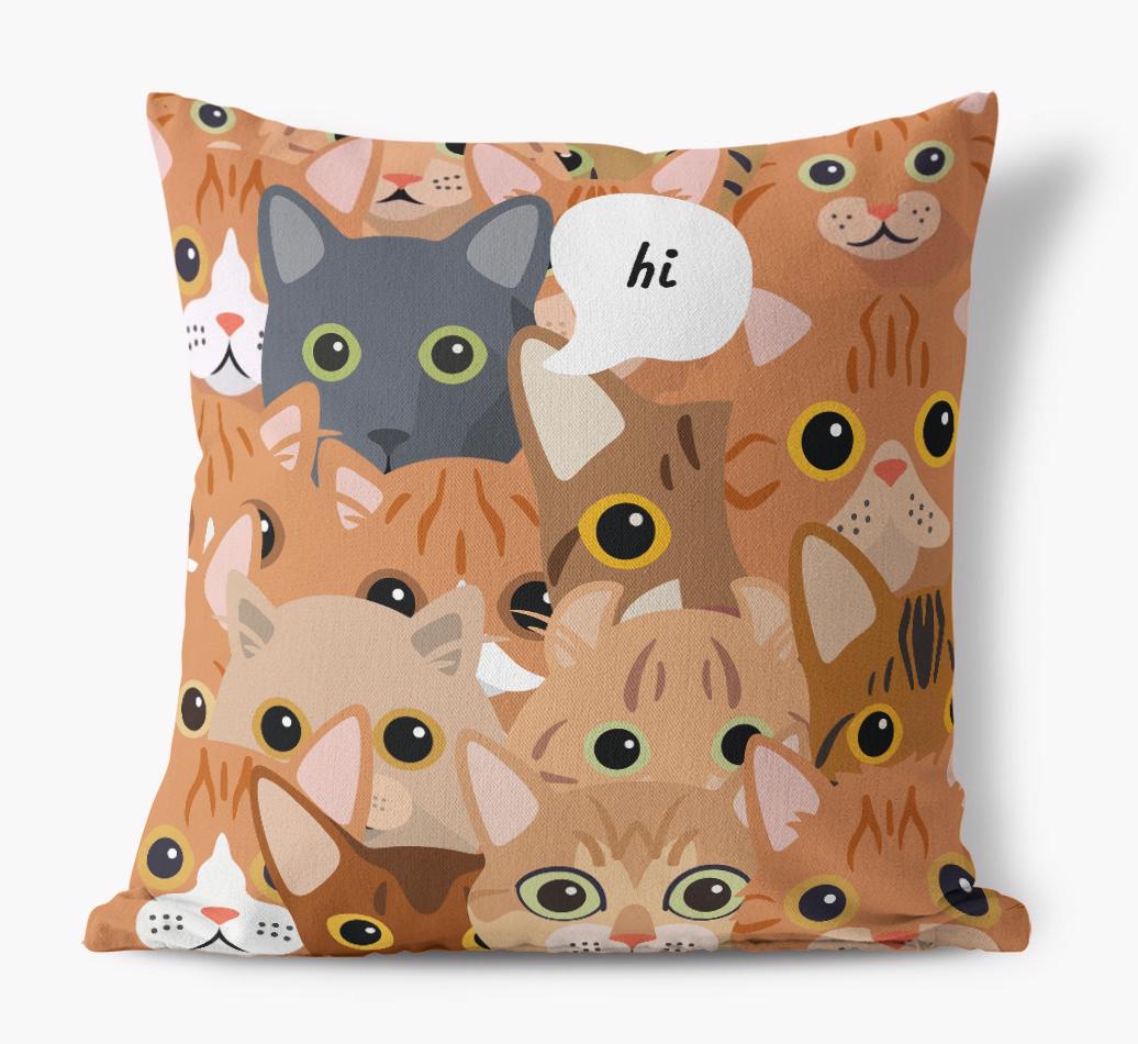 Hiding Cat: Personalized {breedCommonName} Canvas Pillow