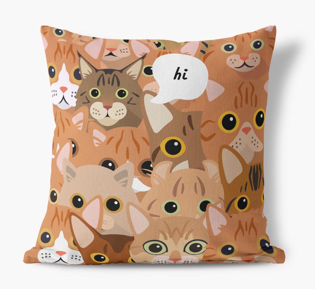 Hiding Cat: Personalized {breedCommonName} Canvas Pillow