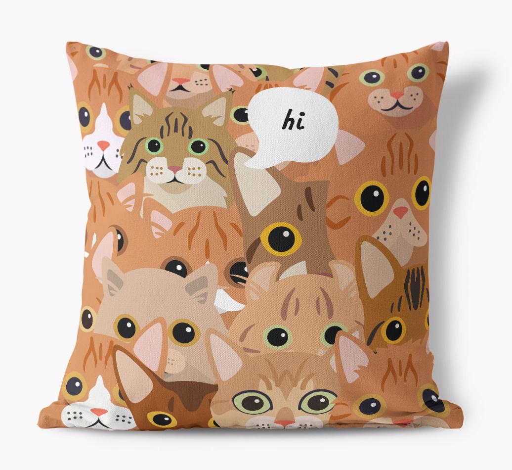 Hiding Cat: Personalized {breedCommonName} Canvas Pillow