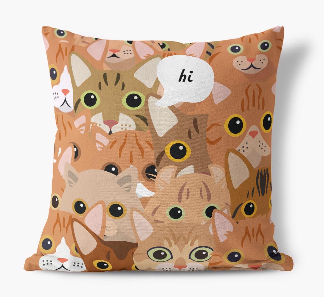 Hiding Cat: Personalized {breedCommonName} Canvas Pillow