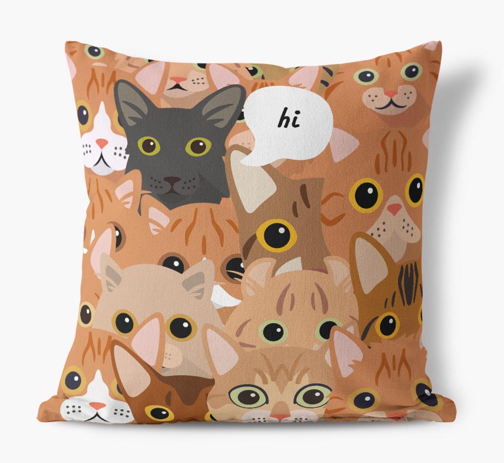 Hiding Cat: Personalized {breedCommonName} Canvas Pillow