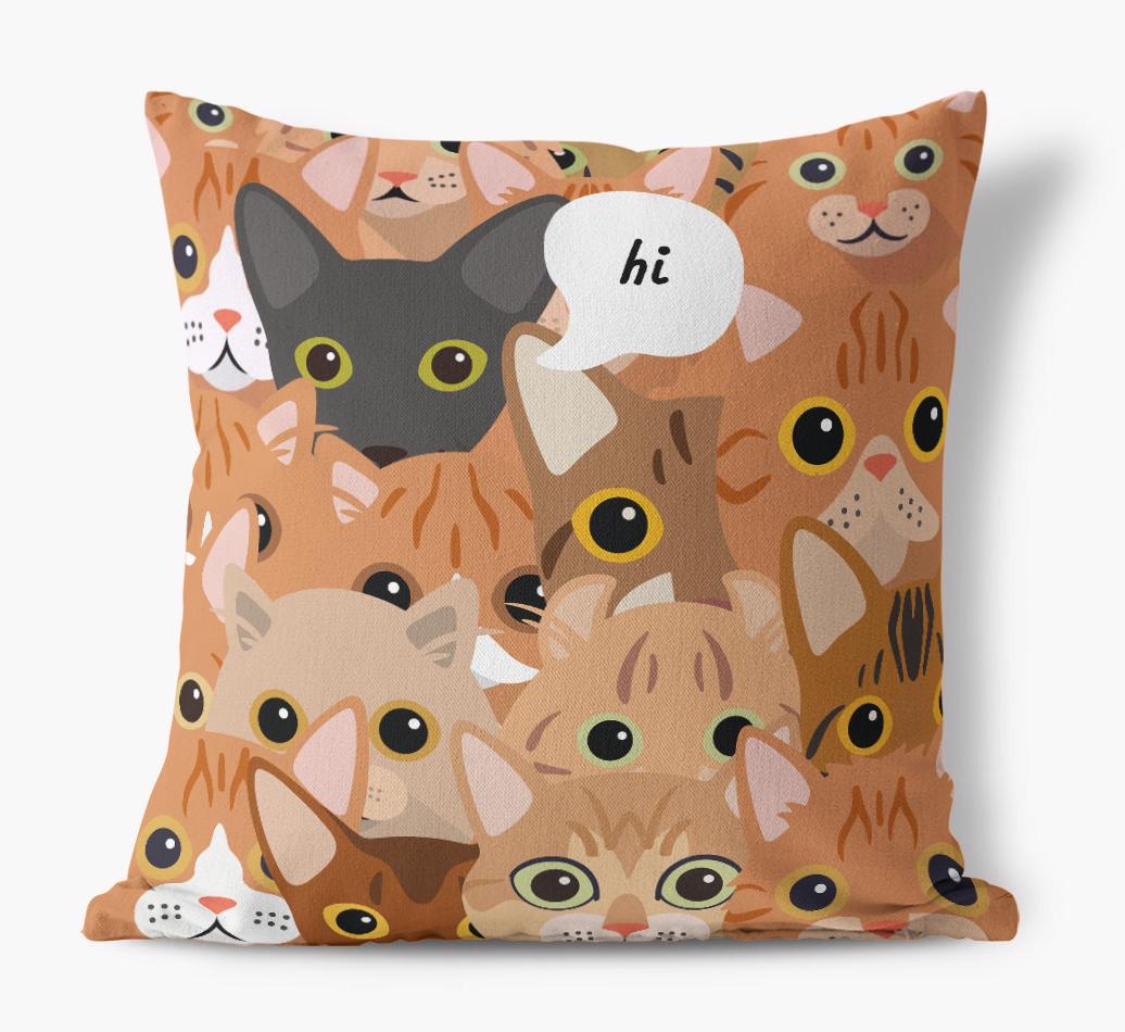 Hiding Cat: Personalized {breedCommonName} Canvas Pillow