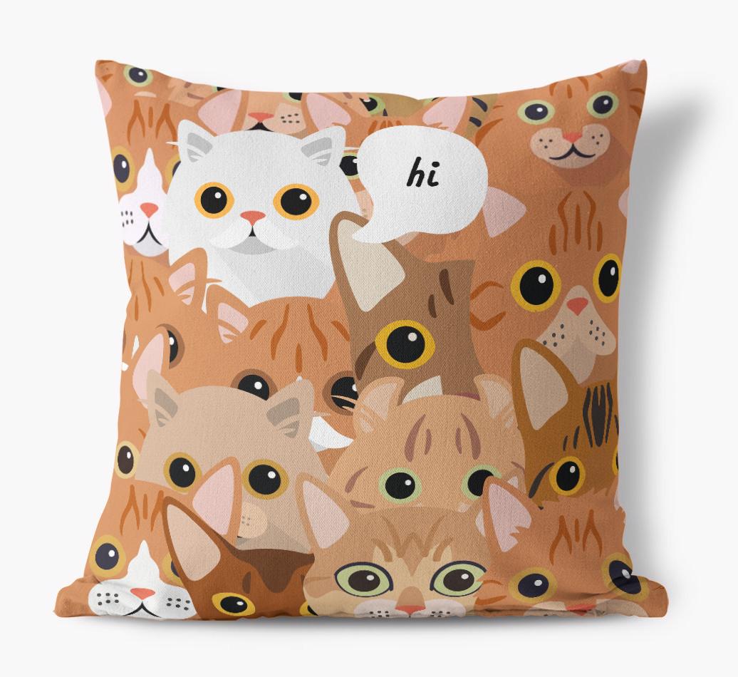 Hiding Cat: Personalized {breedCommonName} Canvas Pillow