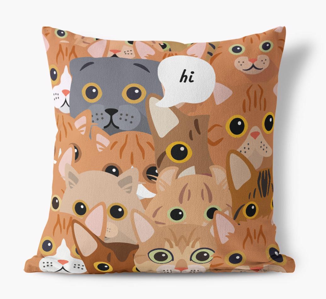 Hiding Cat: Personalized {breedCommonName} Canvas Pillow