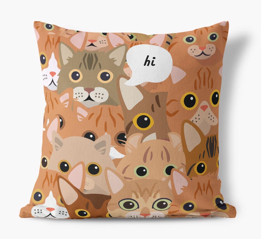 Hiding Cat: Personalized {breedCommonName} Canvas Pillow