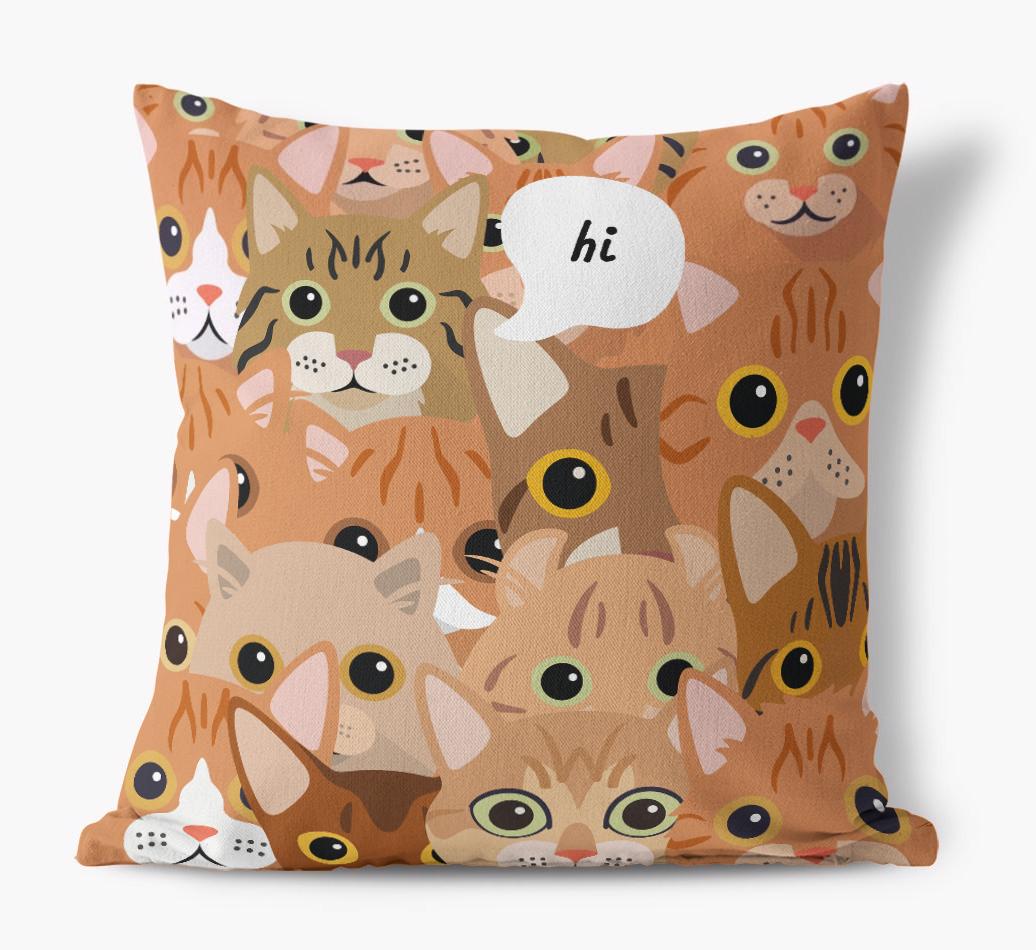 Hiding Cat: Personalized {breedCommonName} Canvas Pillow