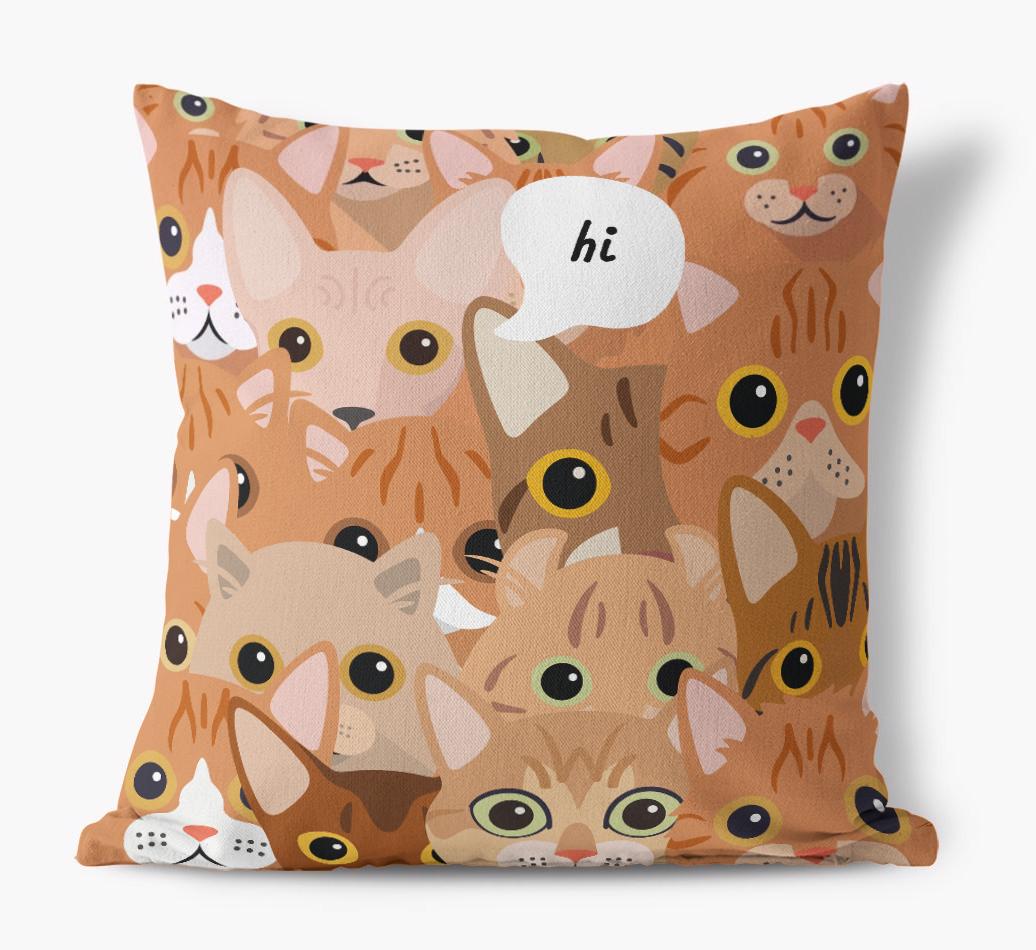 Hiding Cat: Personalized {breedCommonName} Canvas Pillow