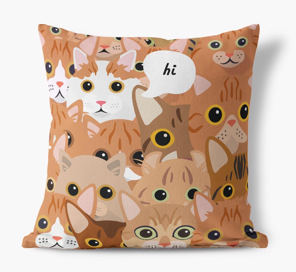 Hiding Cat: Personalized {breedCommonName} Canvas Pillow