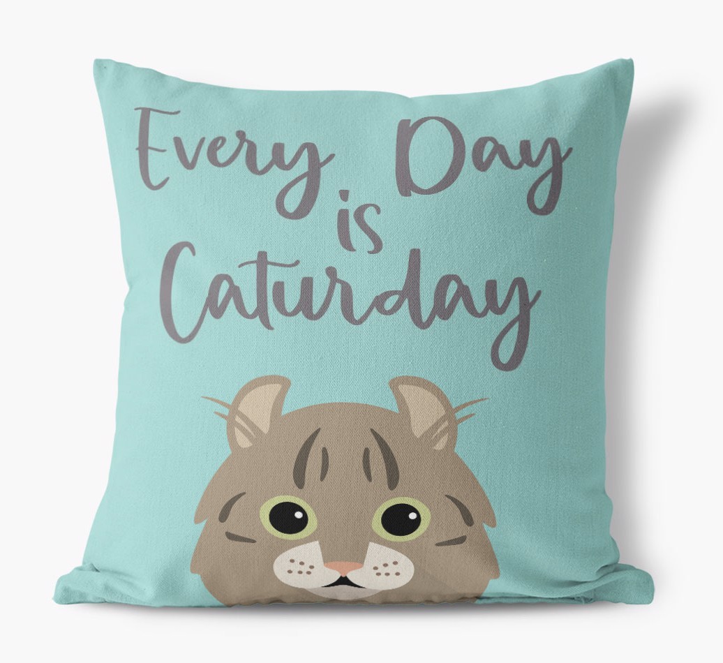 Everyday is Caturday: Personalised {breedCommonName} Canvas Cushion