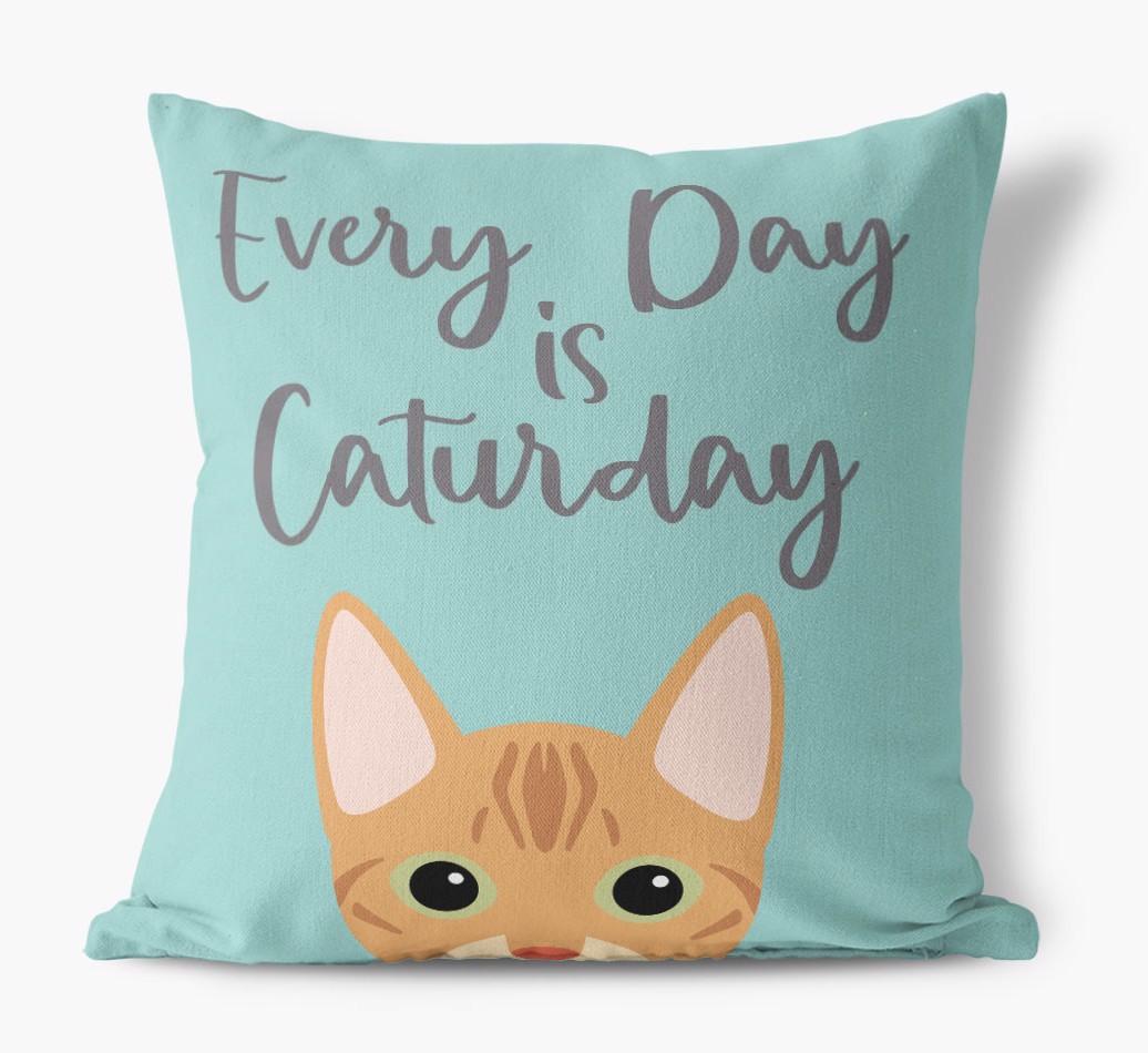 Everyday is Caturday: Personalised {breedCommonName} Canvas Cushion