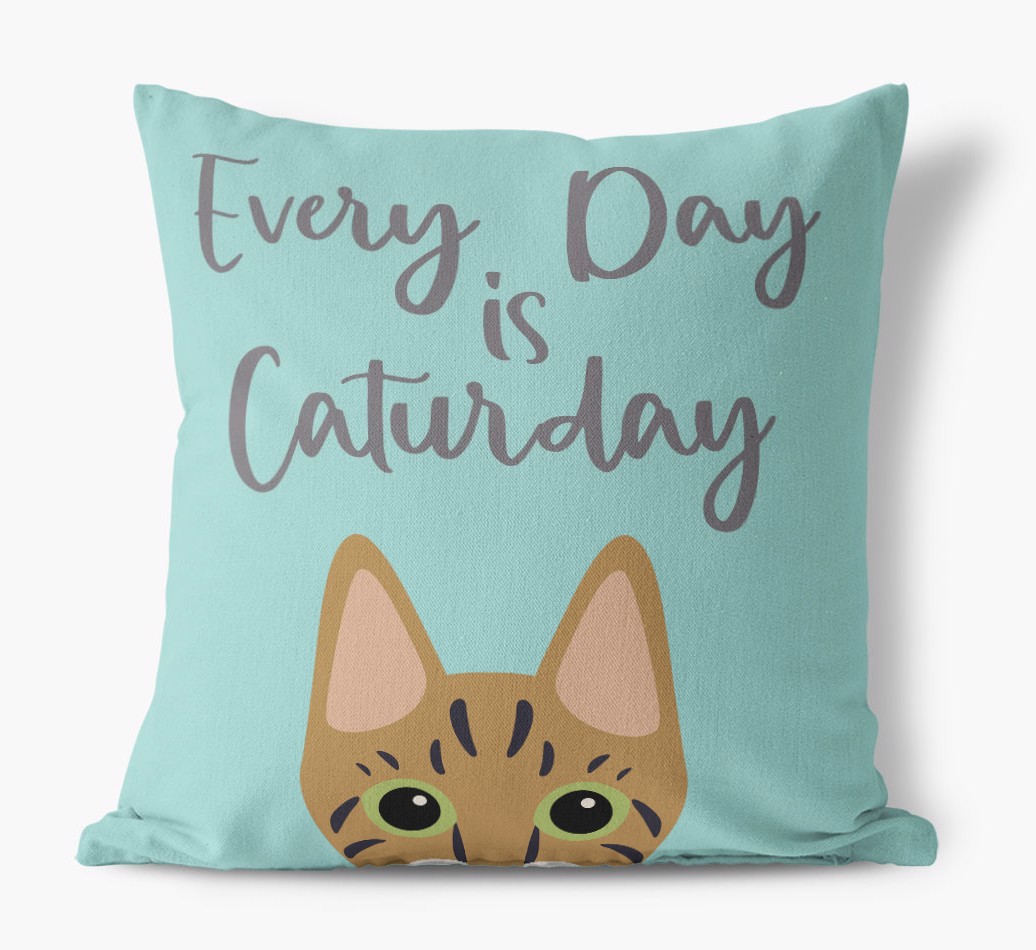 Everyday is Caturday: Personalised {breedCommonName} Canvas Cushion