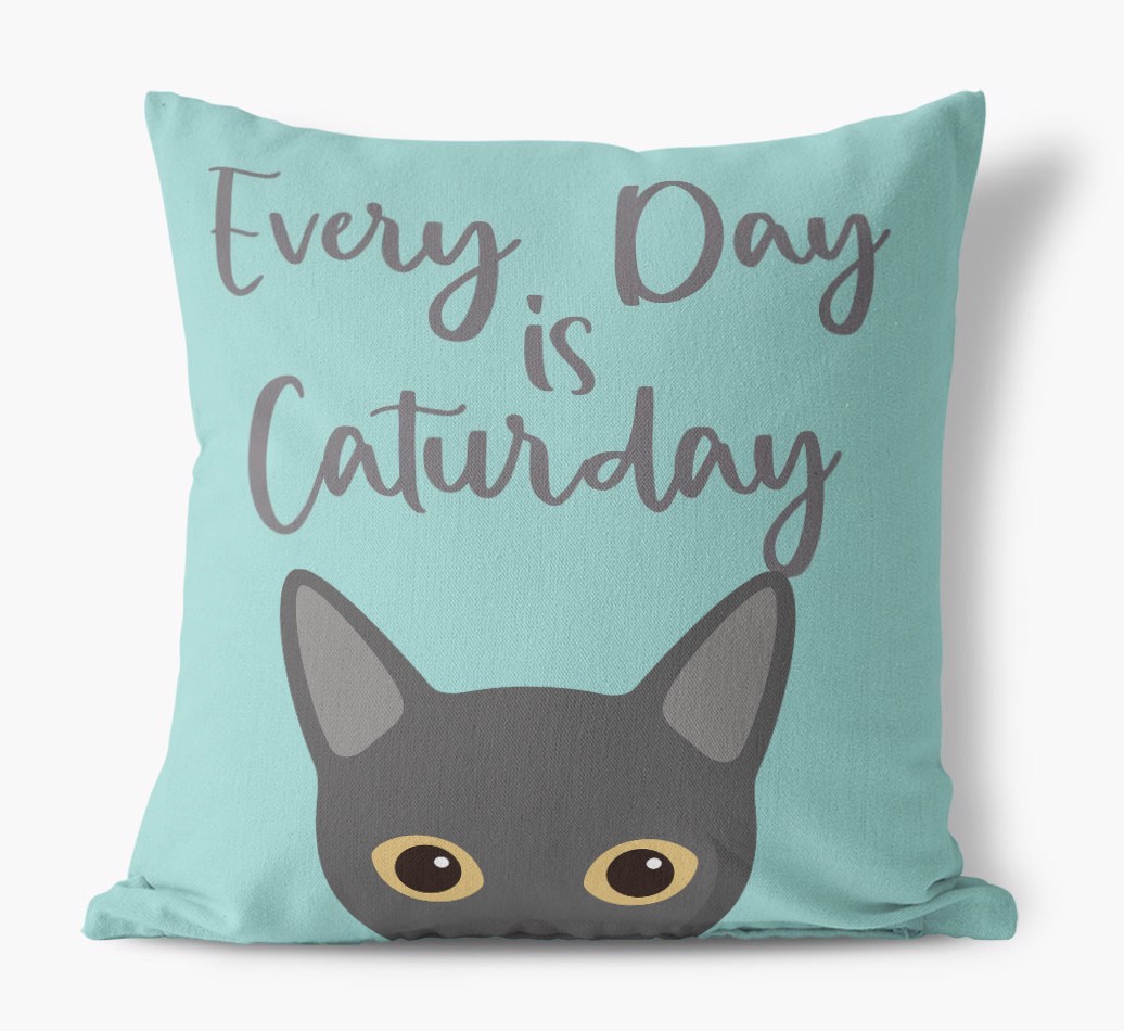 Everyday is Caturday: Personalised {breedCommonName} Canvas Cushion
