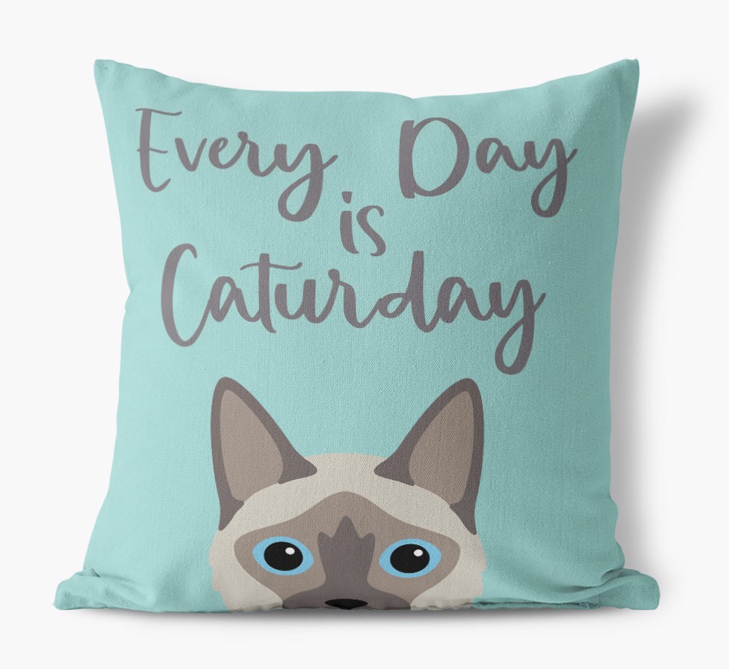 Everyday is Caturday: Personalised {breedCommonName} Canvas Cushion