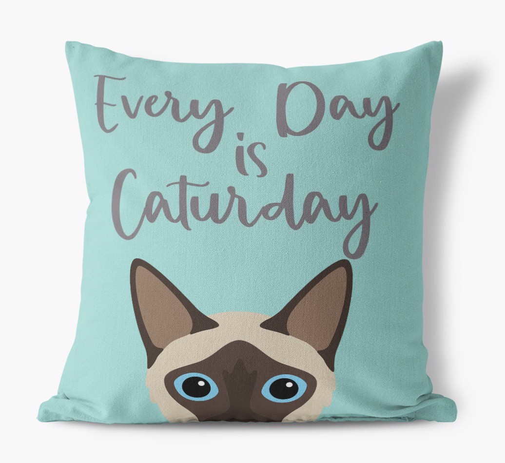 Everyday is Caturday: Personalised {breedCommonName} Canvas Cushion