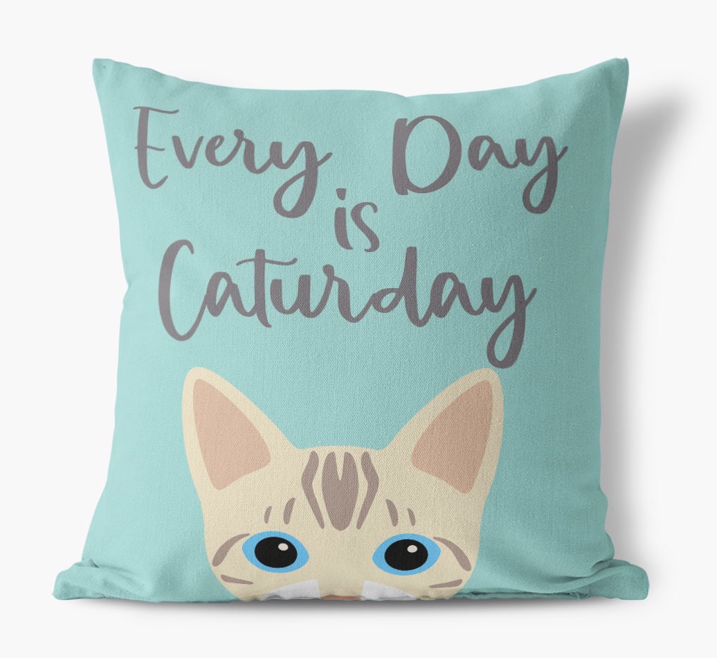 Everyday is Caturday: Personalised {breedCommonName} Canvas Cushion