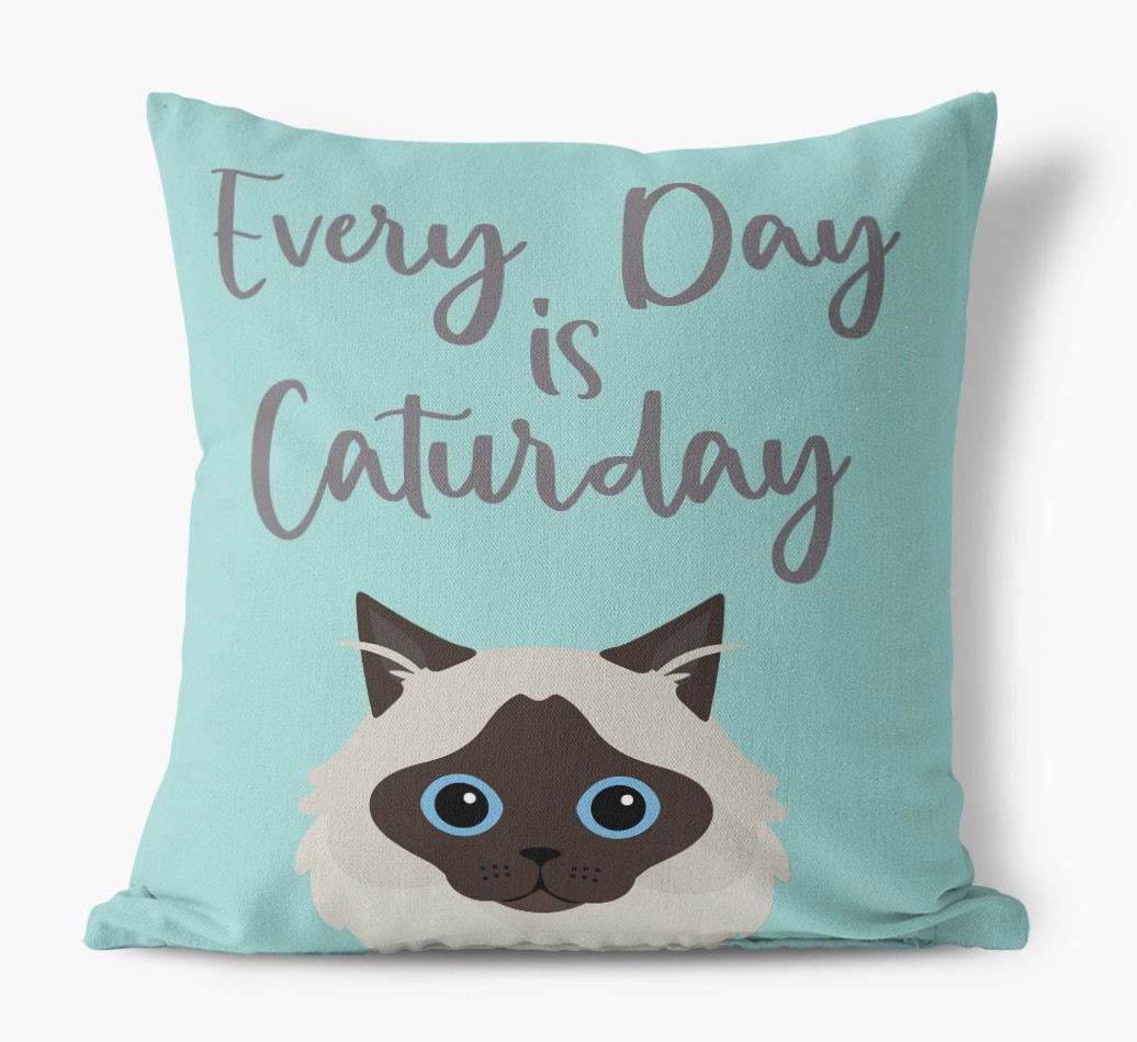 Everyday is Caturday: Personalised {breedCommonName} Canvas Cushion