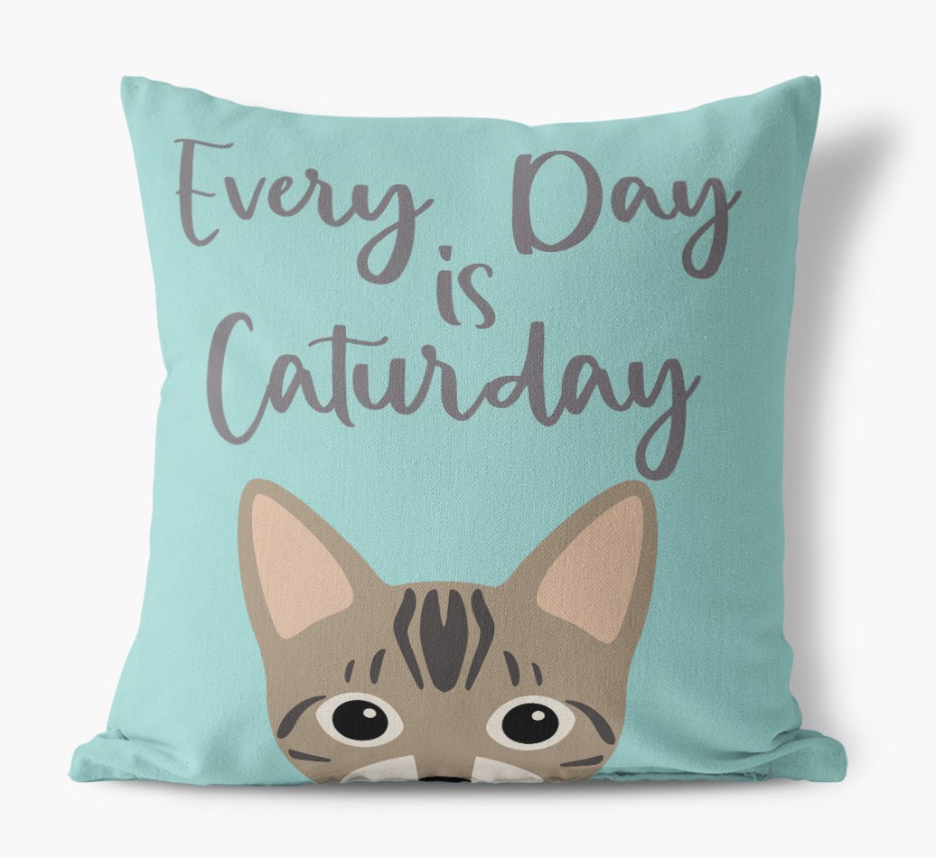 Everyday is Caturday: Personalised {breedCommonName} Canvas Cushion