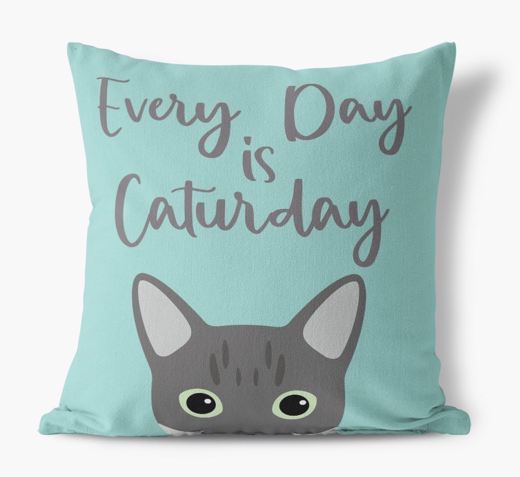 Everyday is Caturday: Personalised {breedCommonName} Canvas Cushion