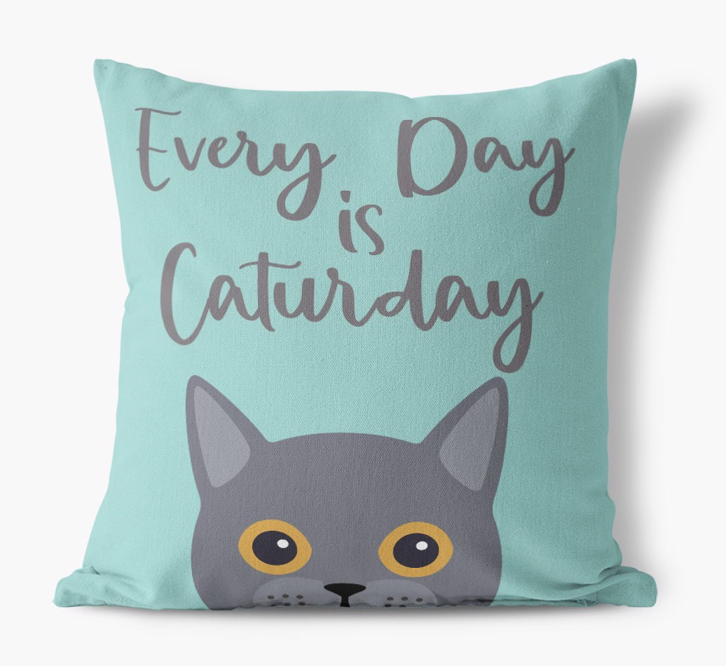 Everyday is Caturday: Personalised {breedCommonName} Canvas Cushion