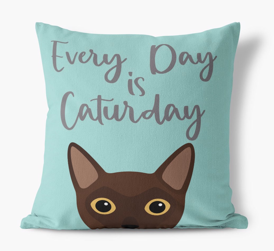 Everyday is Caturday: Personalised {breedCommonName} Canvas Cushion