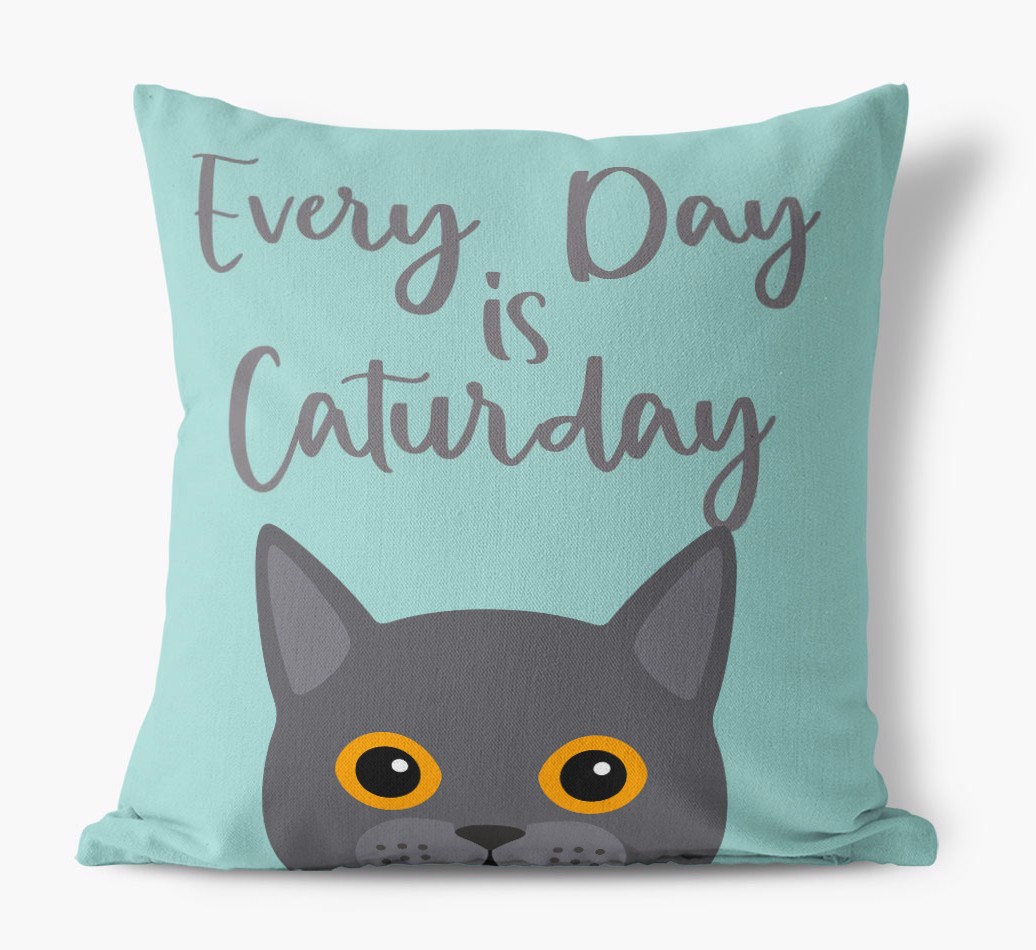 Everyday is Caturday: Personalised {breedCommonName} Canvas Cushion