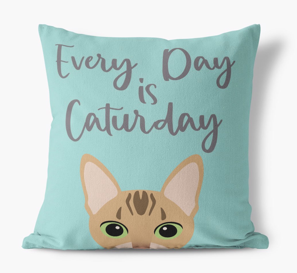 Everyday is Caturday: Personalised {breedCommonName} Canvas Cushion